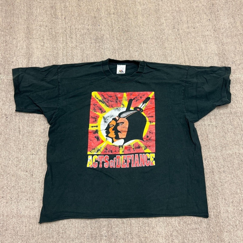 Vintage Acts Of Defiance Shirt Mens XL Black 1990s Oka Crisis